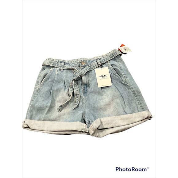 Jeans Belted Shorts by YMI - Picture 1 of 6